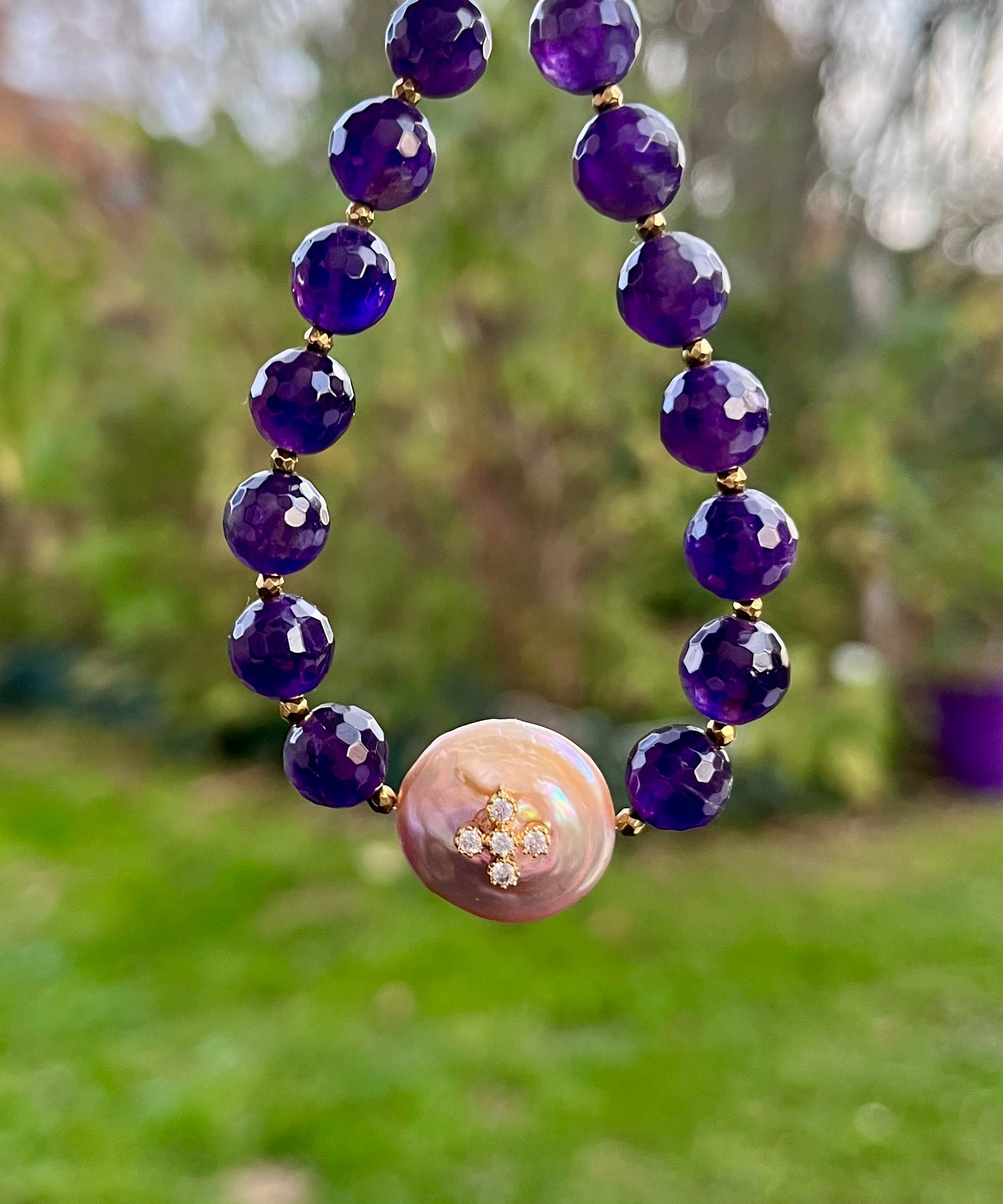 Bracelet Améthyste et Perle d’eau douce