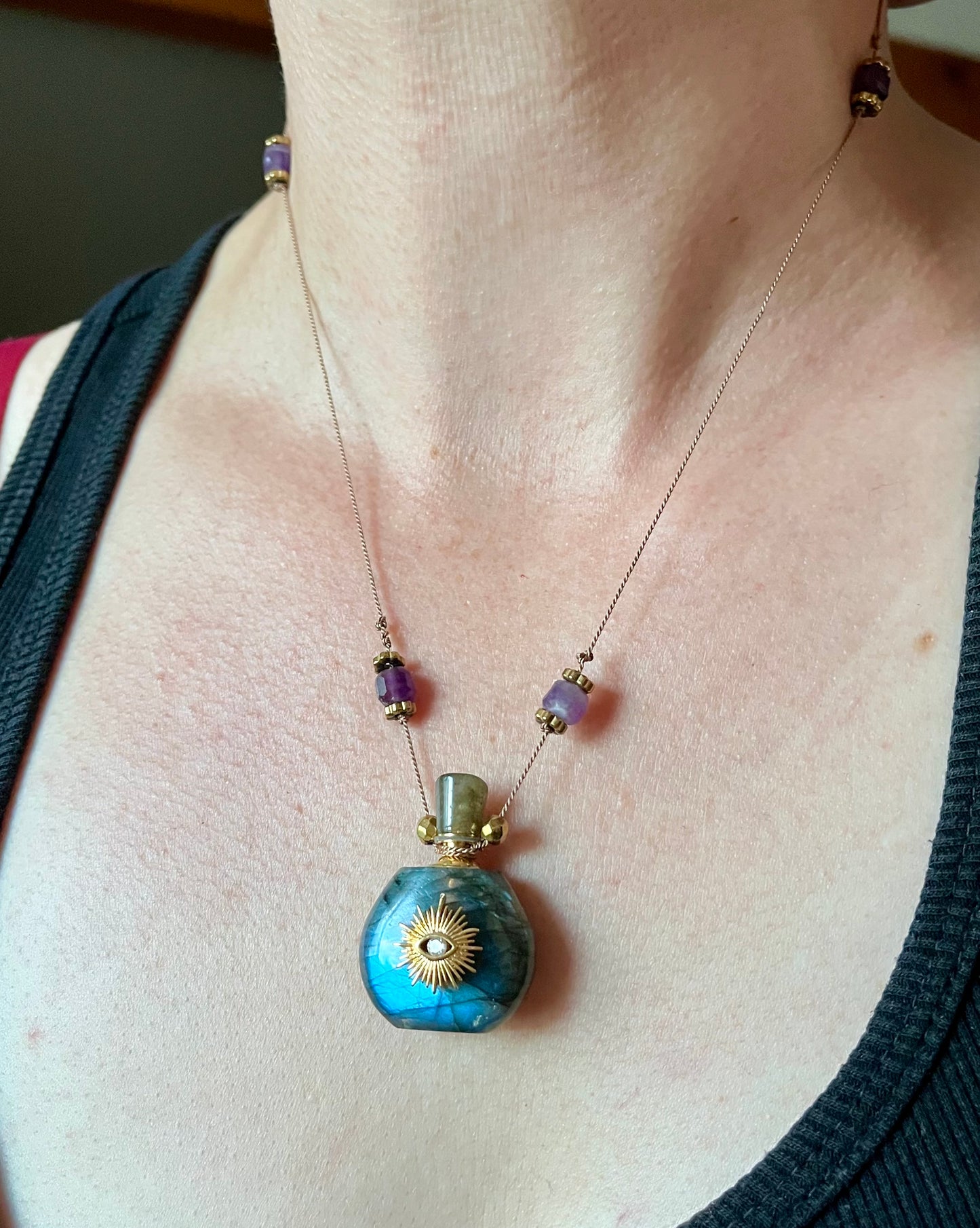 Collier fiole Labradorite