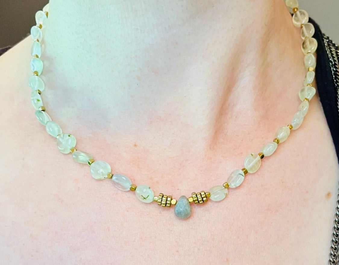 Collier Préhnite et Labradorite
