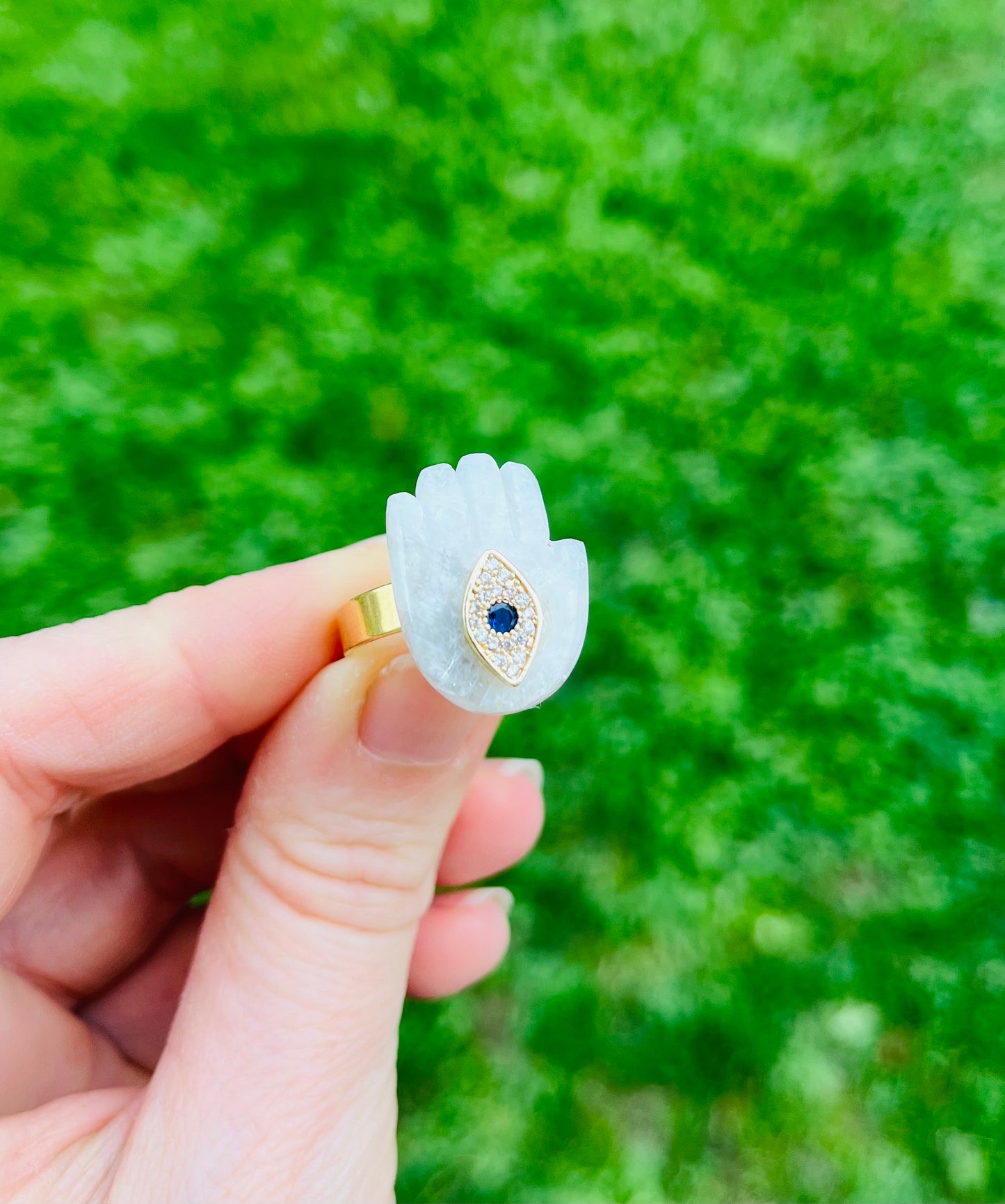 Bague main protectrice Pierre de Lune