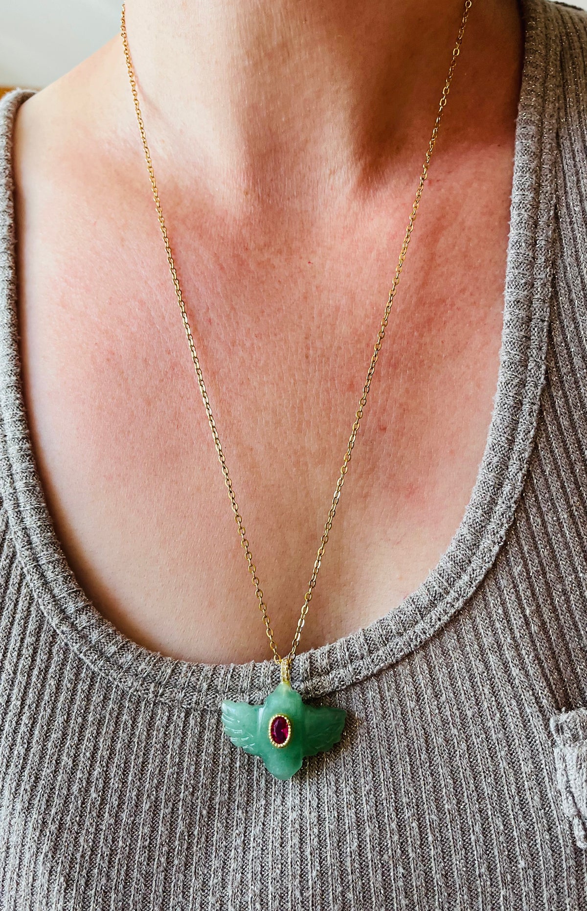Sautoir talisman Aventurine