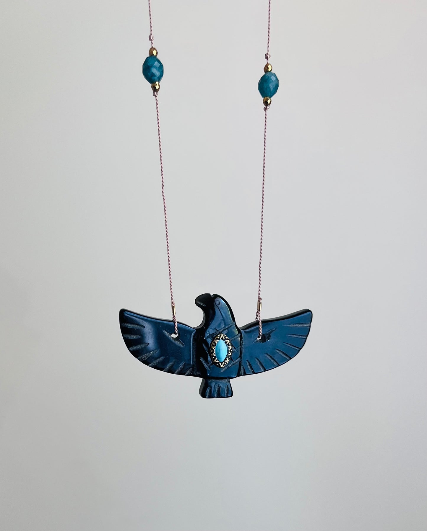 Collier sautoir phœnix Onyx noir