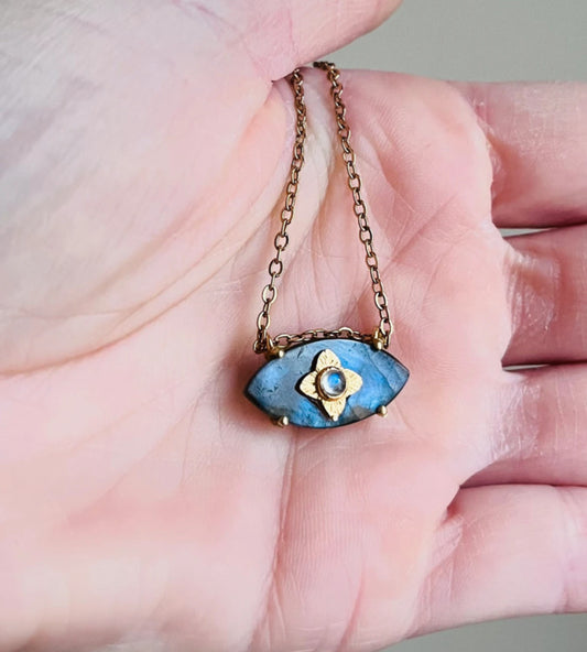 Collier talisman œil protecteur Labradorite
