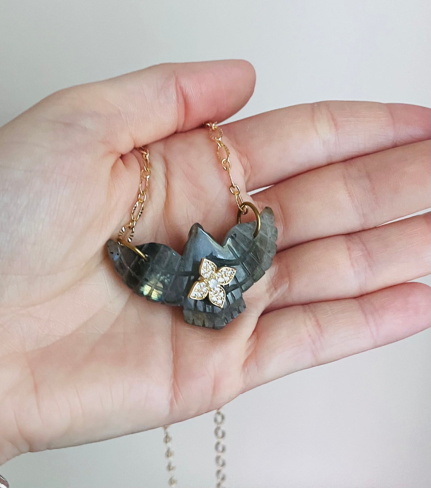 Collier sautoir phœnix Labradorite