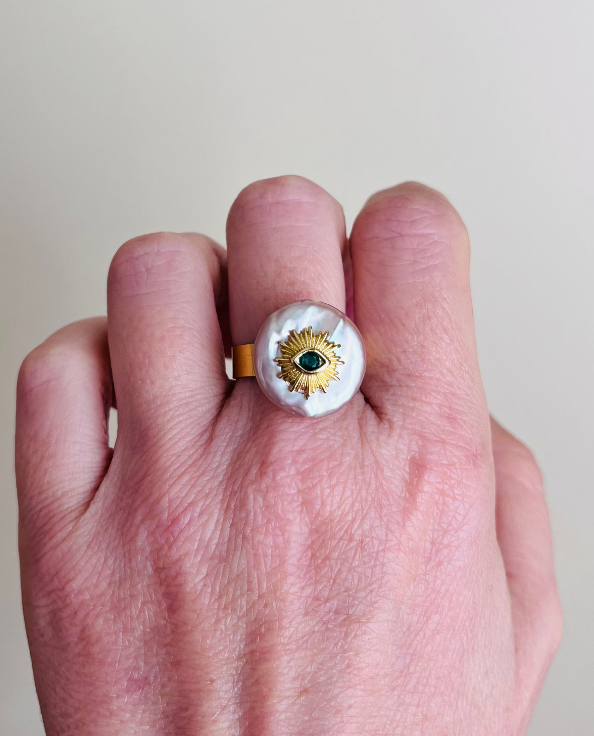 Bague Amulette Perle d’eau douce