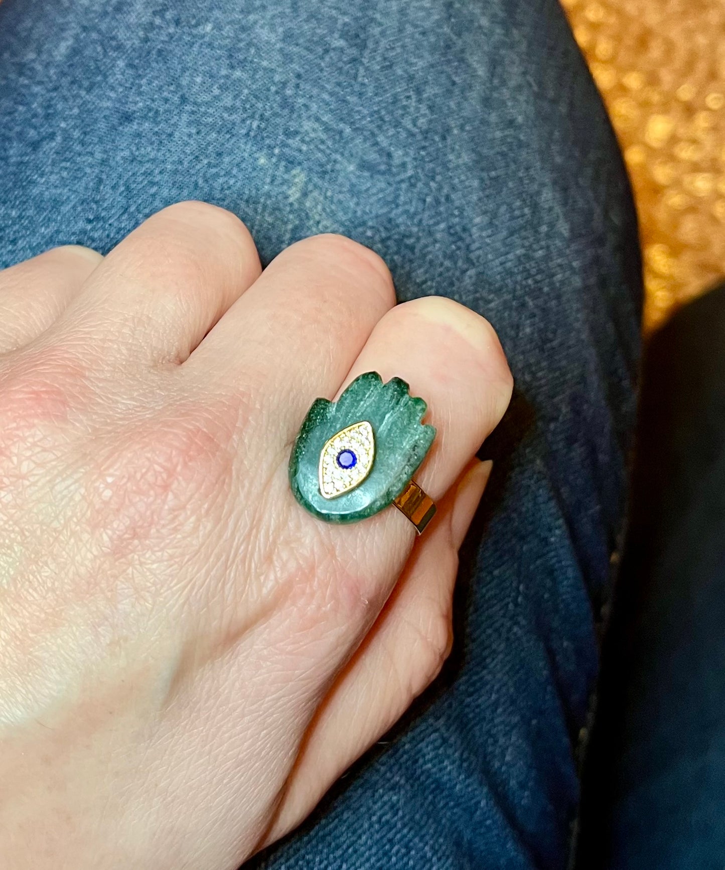 Bague main protectrice Aventurine