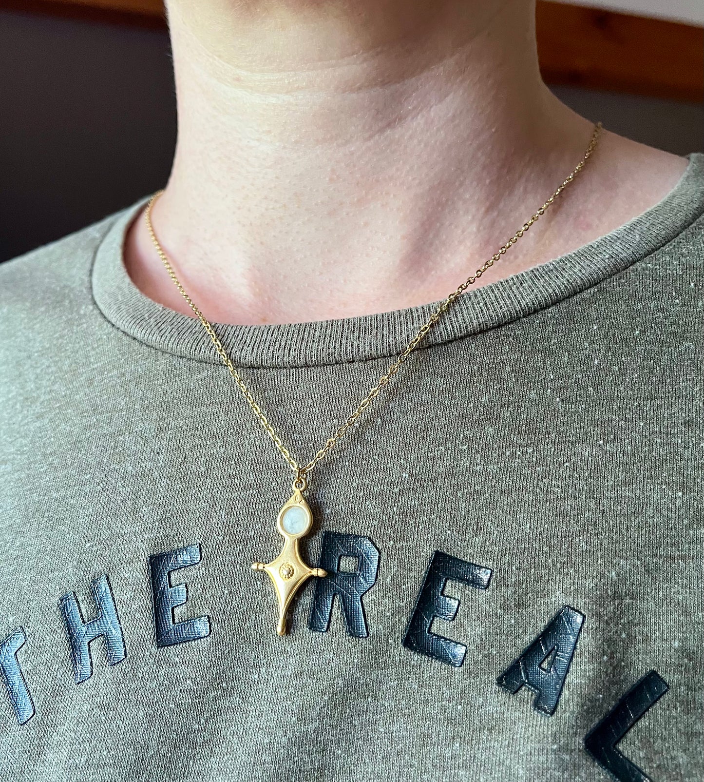 Collier Talisman Croix Touareg Pierre de Lune