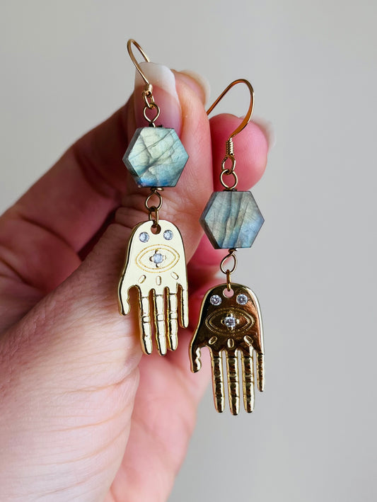Boucles d’oreilles Labradorite