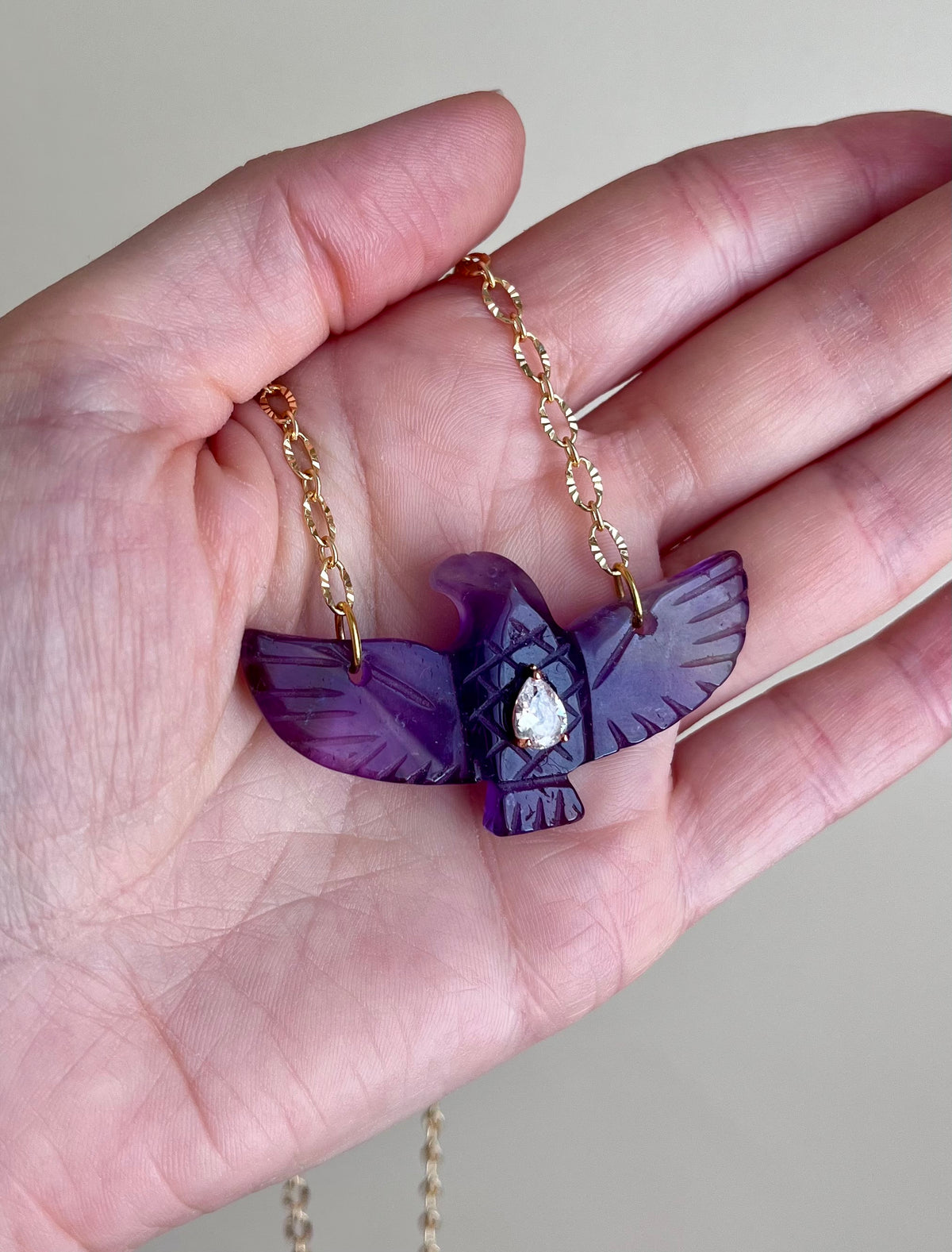 Collier sautoir phœnix Améthyste