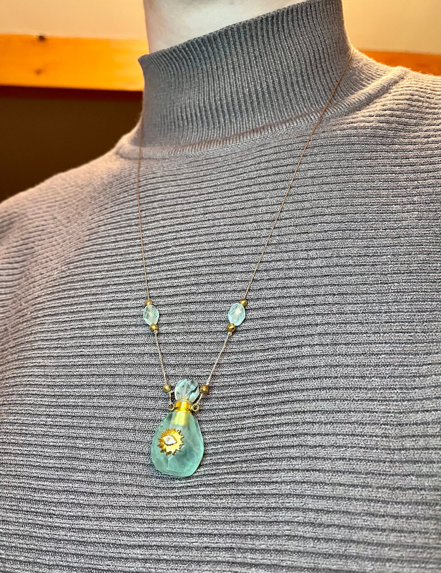 Collier fiole Fluorite