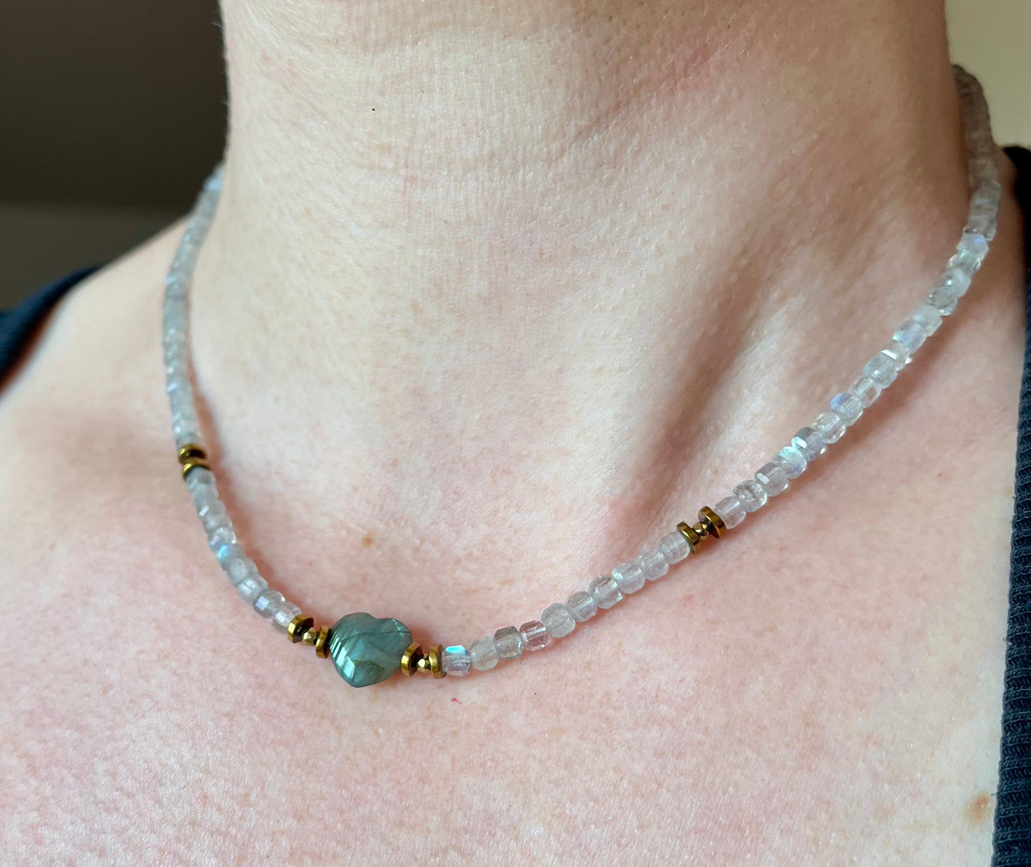 Collier cœur Labradorite