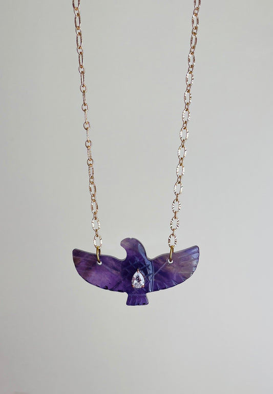 Collier sautoir phœnix Améthyste