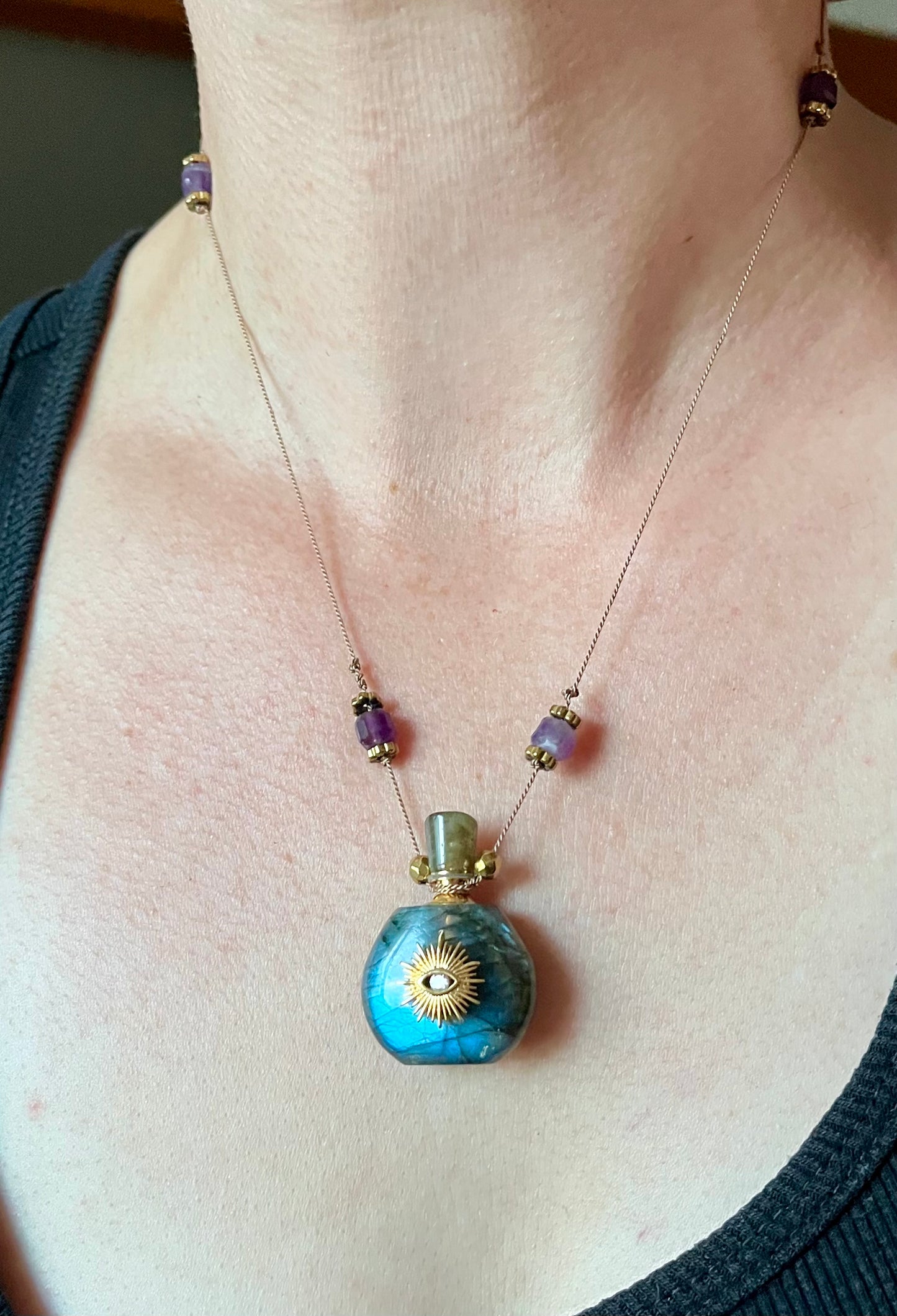 Collier fiole Labradorite