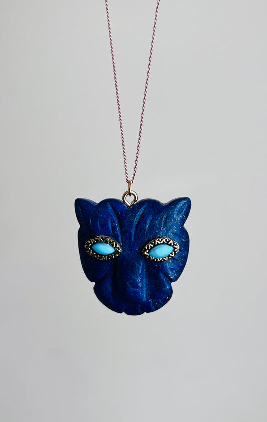 Collier sautoir talisman tigre Lapis-lazuli
