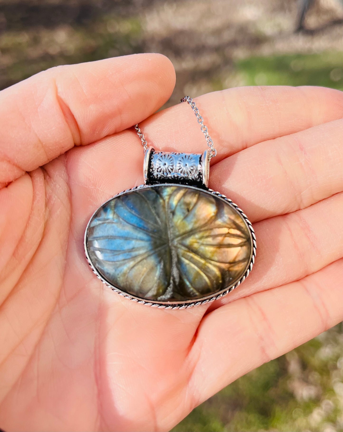 Collier sautoir Labradorite