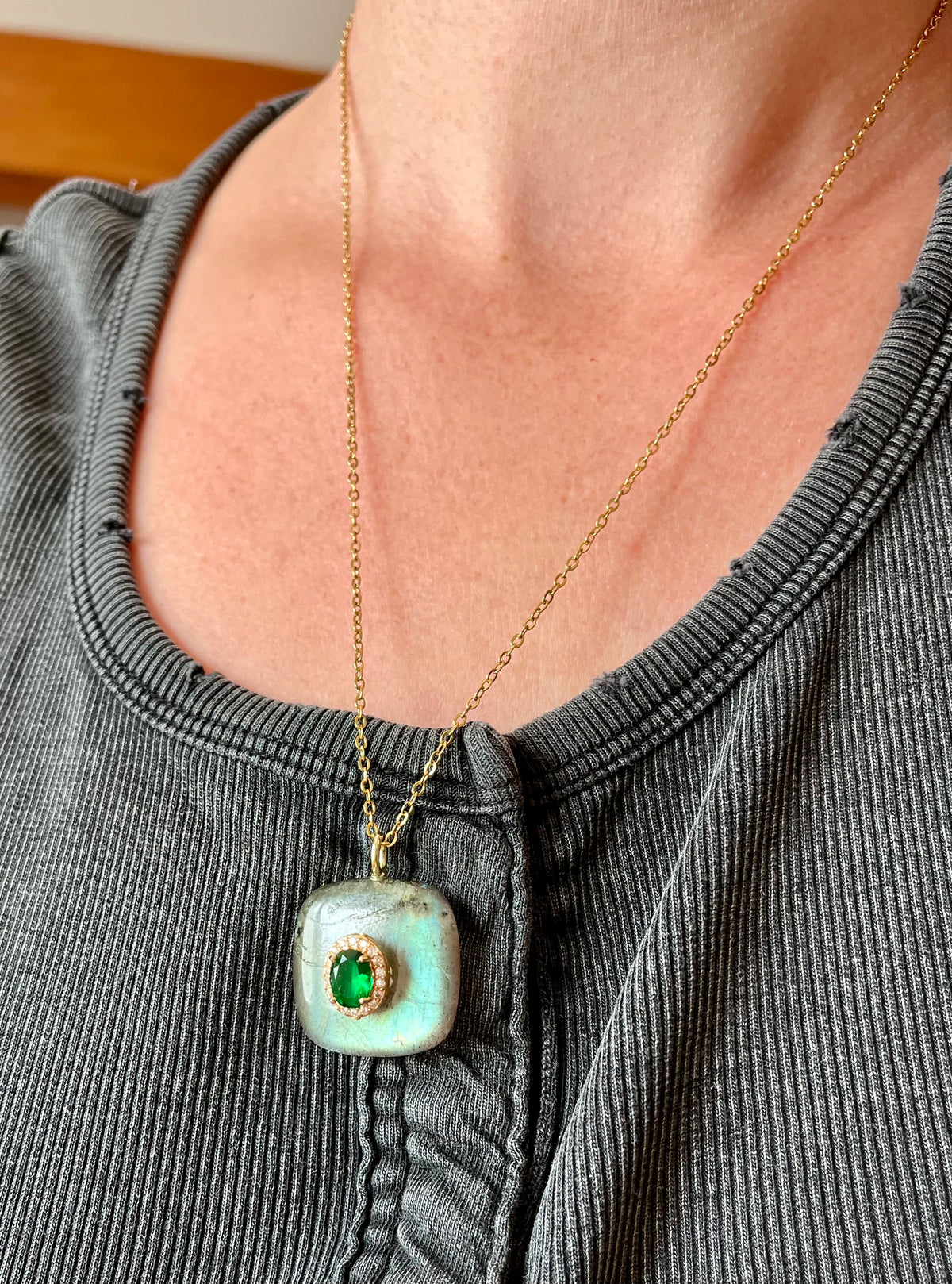 Sautoir grigri Labradorite
