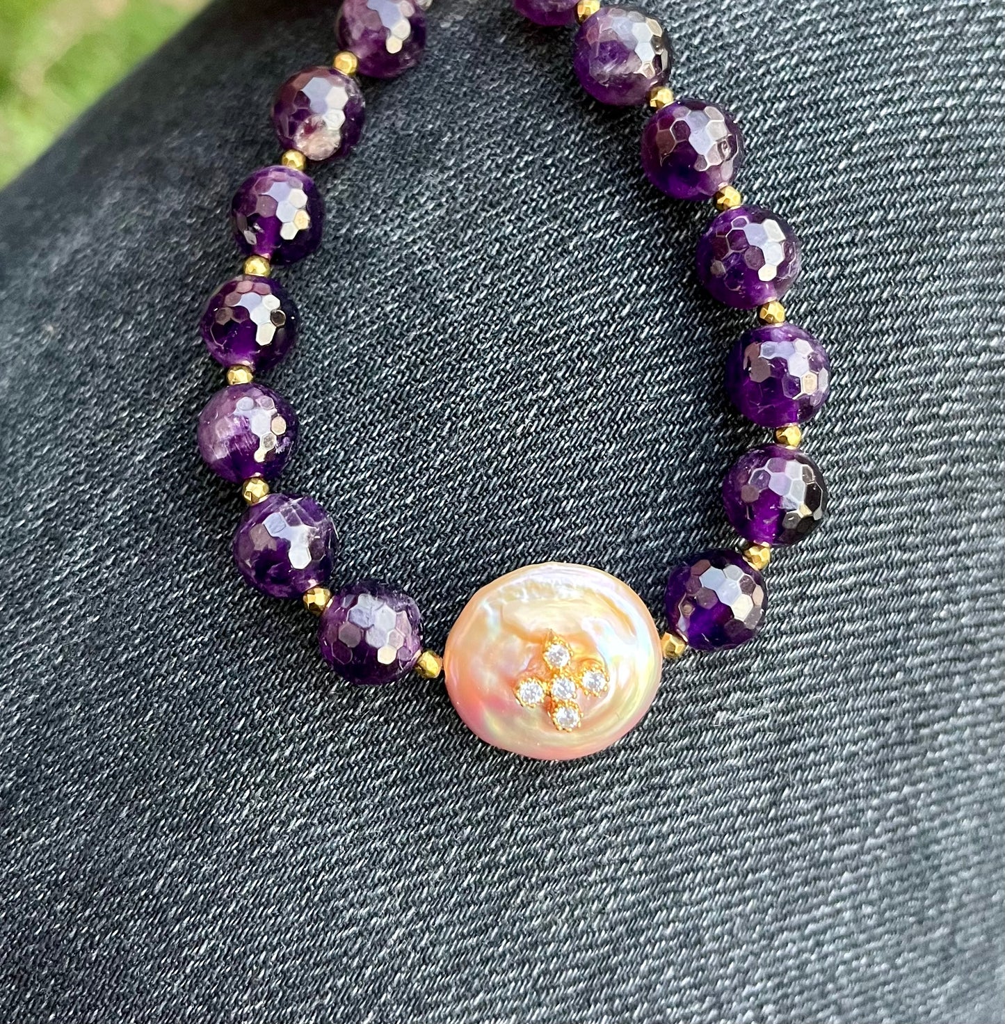 Bracelet Améthyste et Perle d’eau douce