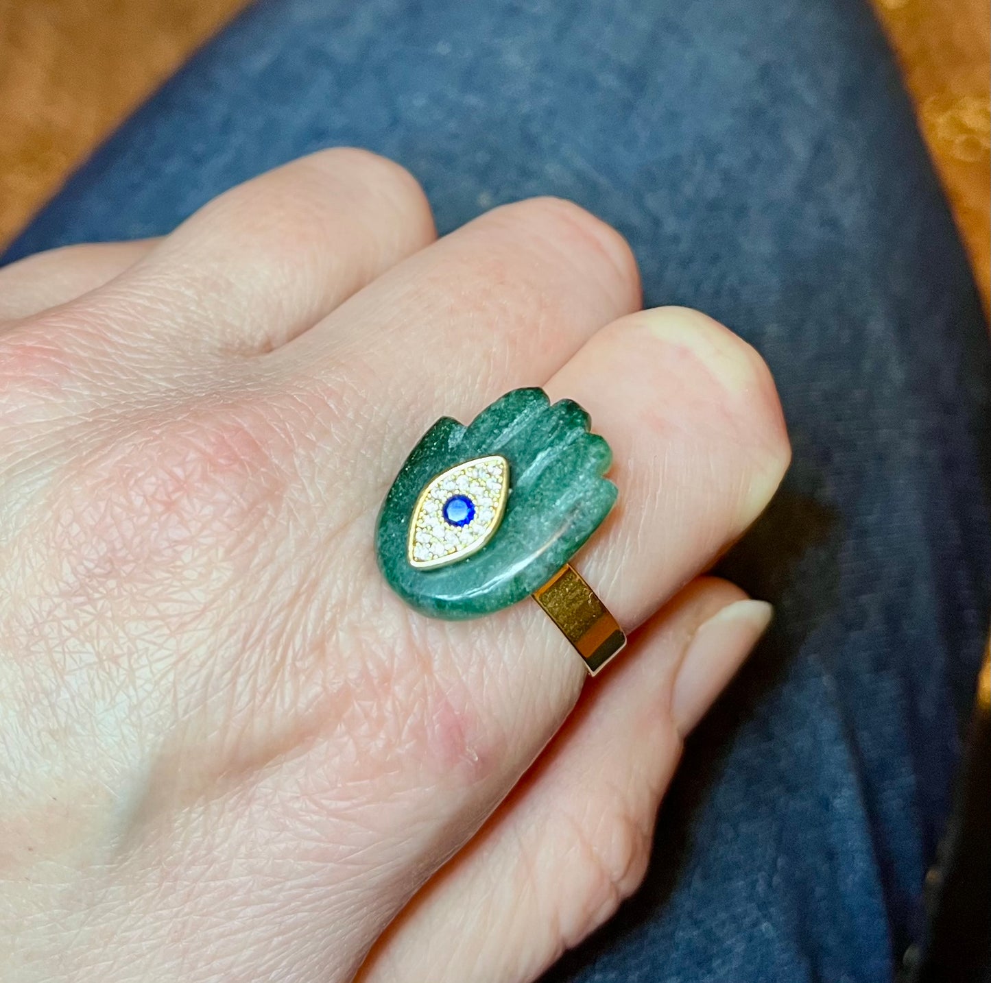 Bague main protectrice Aventurine