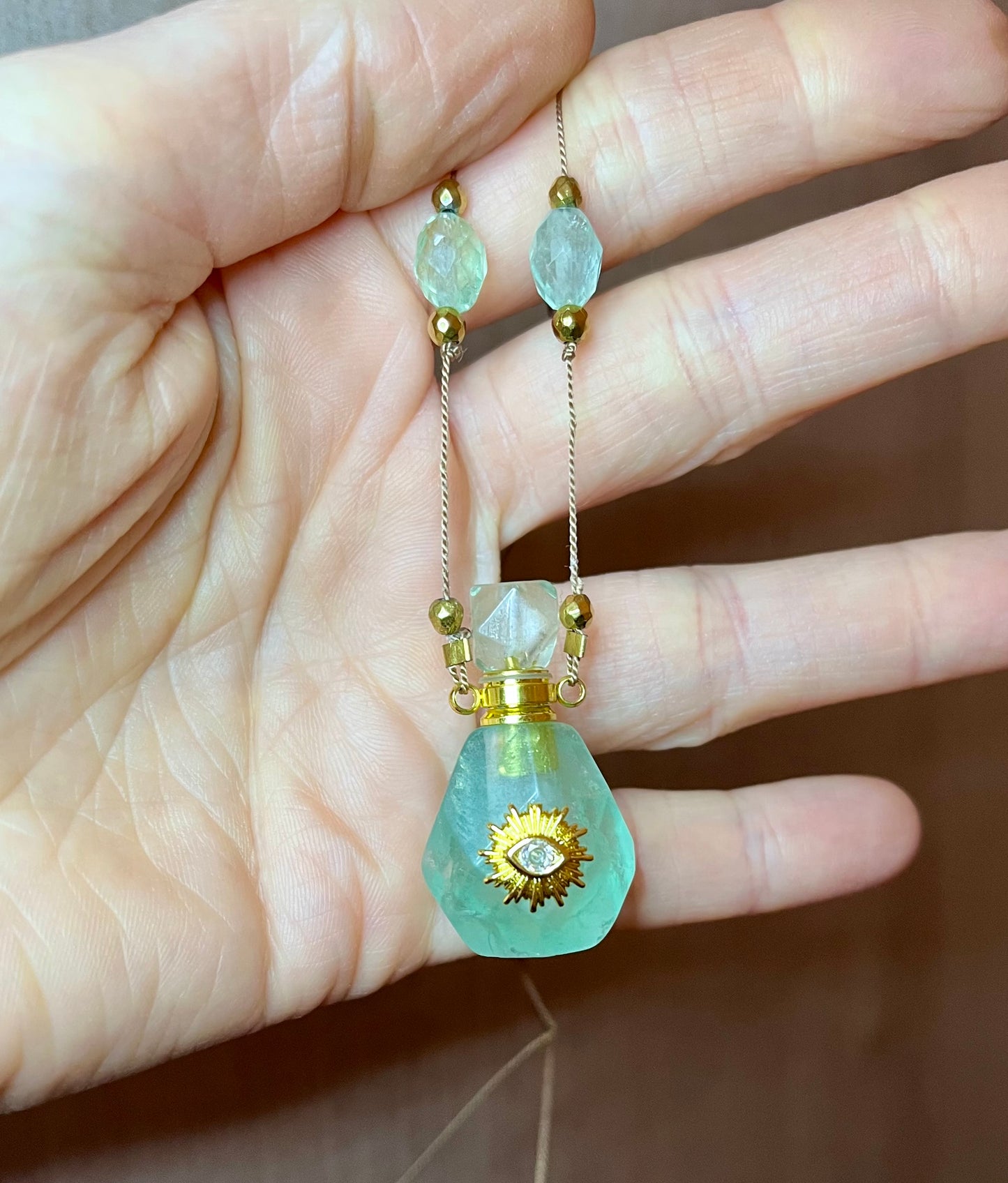 Collier fiole Fluorite