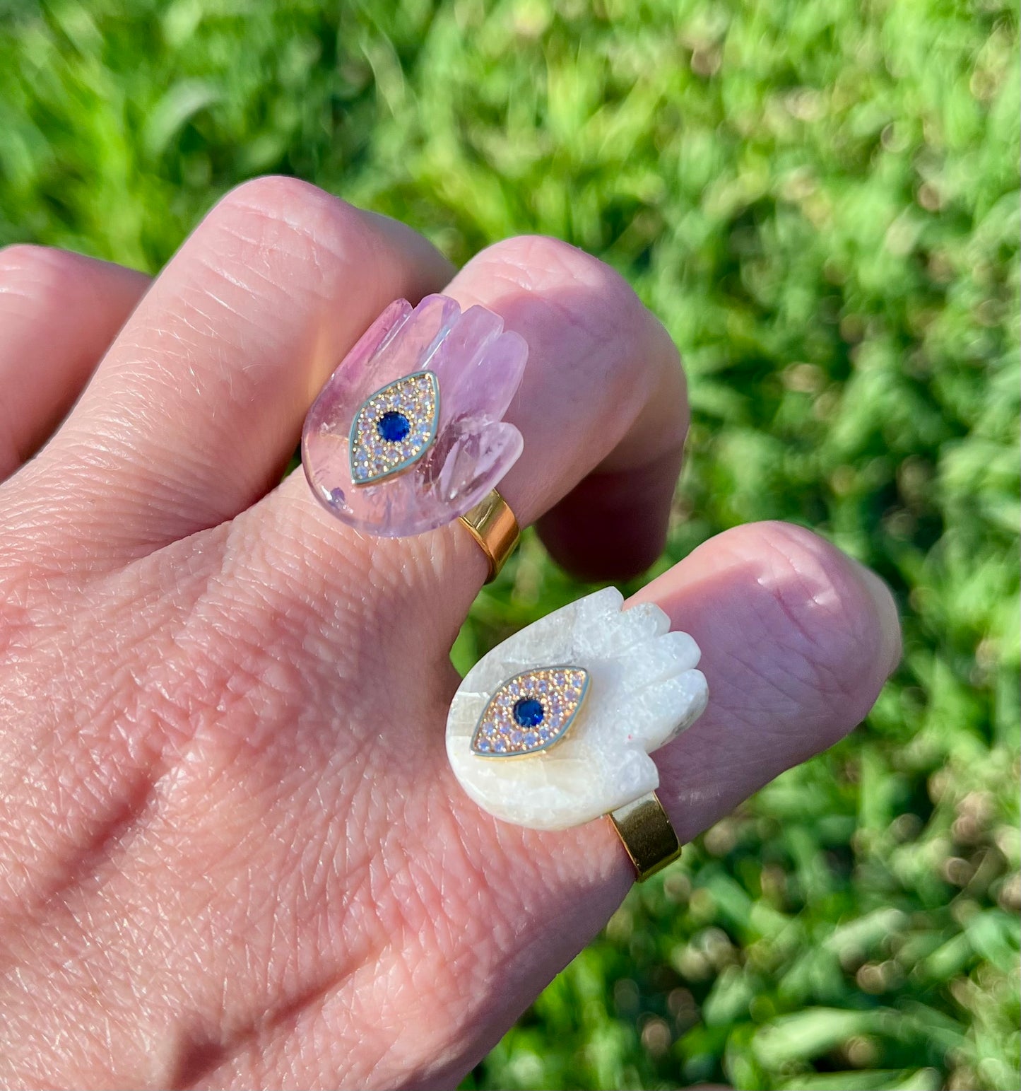 Bague main protectrice Améthyste