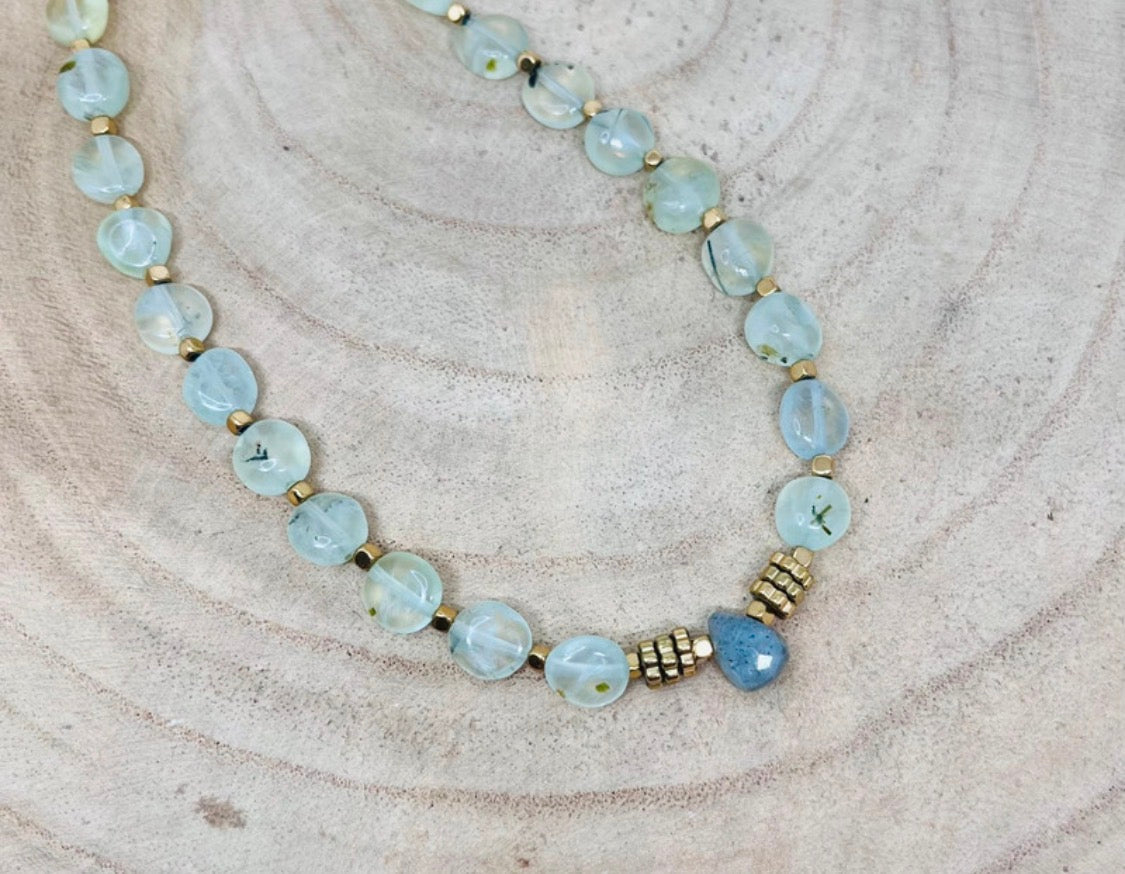 Collier Préhnite et Labradorite