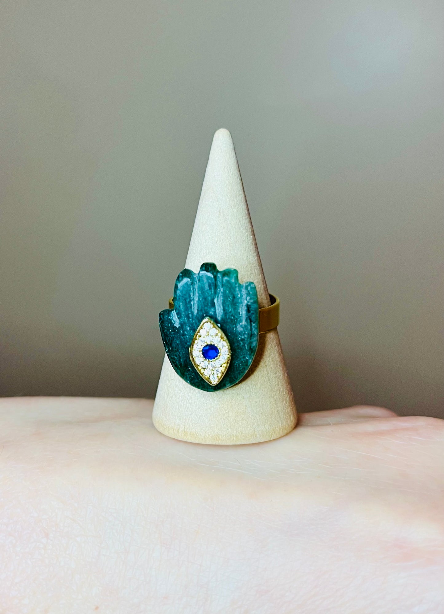 Bague main protectrice Aventurine