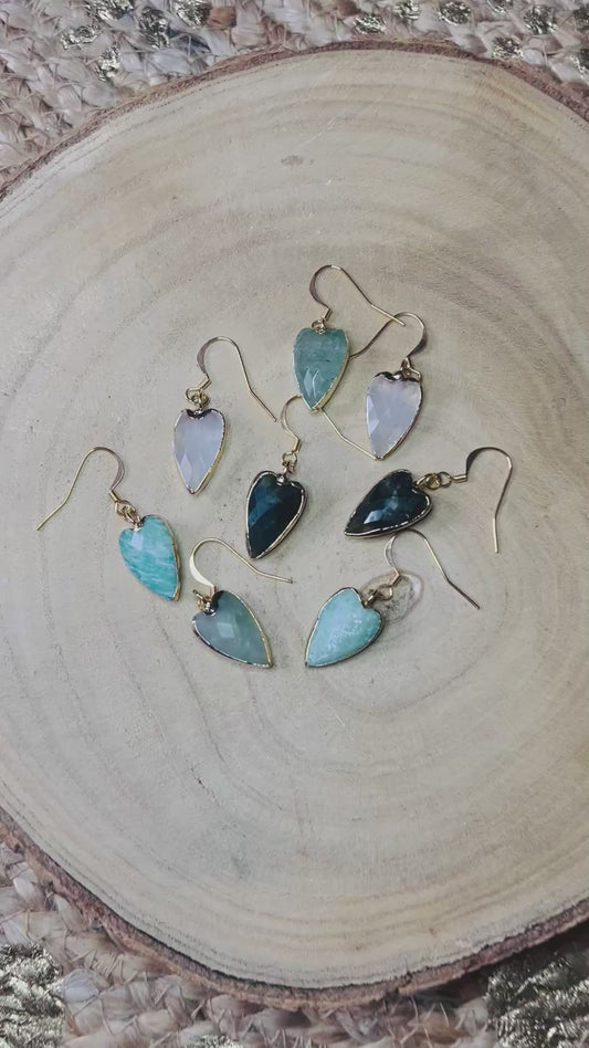 Boucles d’oreilles cœurs Aventurine